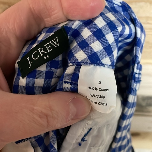 J. Crew size 2 Dressy Blue Gingham Mid-rise 3.5” Shorts with Pockets - Picture 9 of 10